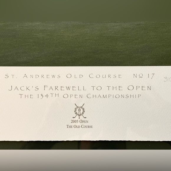 PATRICK DRICKEY SIGNED FRAMED PRINT GOLF JACK NICKLAUS ST. ANDREWS 2005 OPEN - Picture 5 of 15